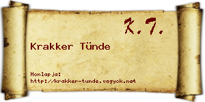 Krakker Tünde névjegykártya